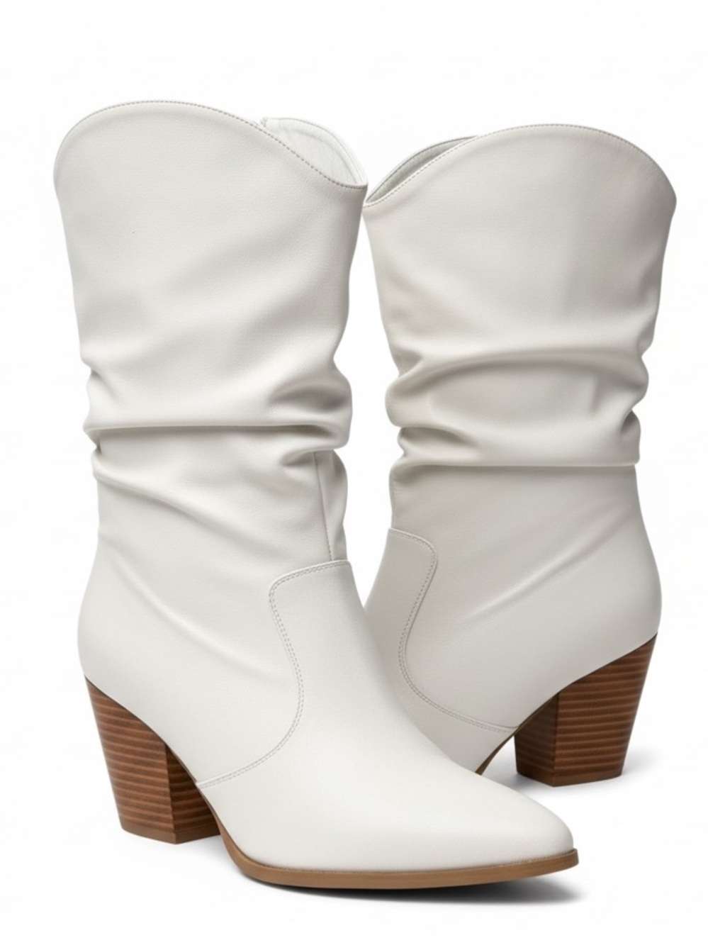 Catherine Malandrino Boots Heeled Mid-Calf Taupe/White SZ 9 Cowgirl Country Fest